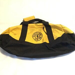 Vintage Golds Gym Canvas Duffle Bag Gold W/ Black Bottom 80's - 90's